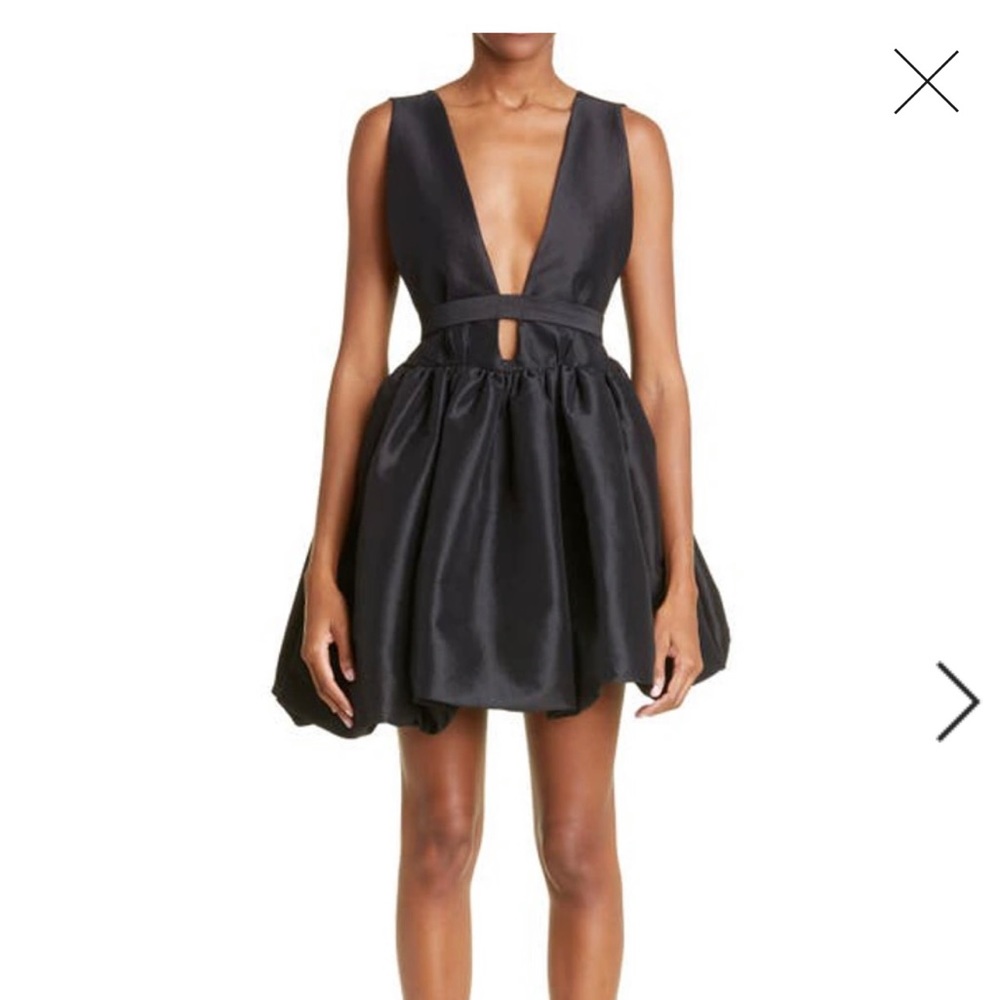 Kika Vargas Deep V-Neck Black Mini Dress